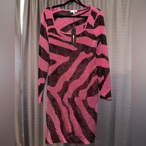 Fashion Nova Pink and Black Mini Dress